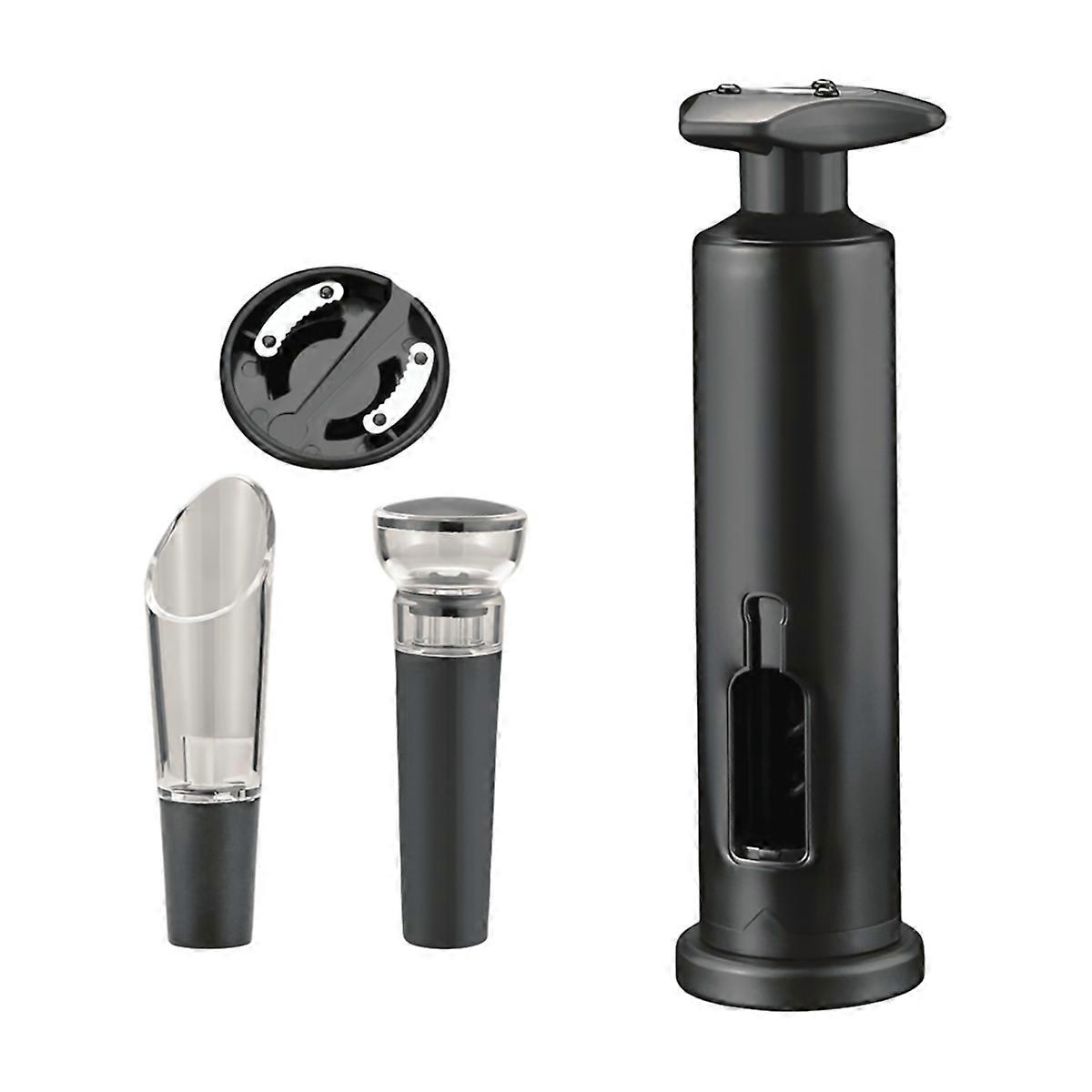 Wine Bottle Opener, Self-Pull Bottle Opener, Twist-Type Wine Cork Opener, Rotate Wine Bottle Opener Black