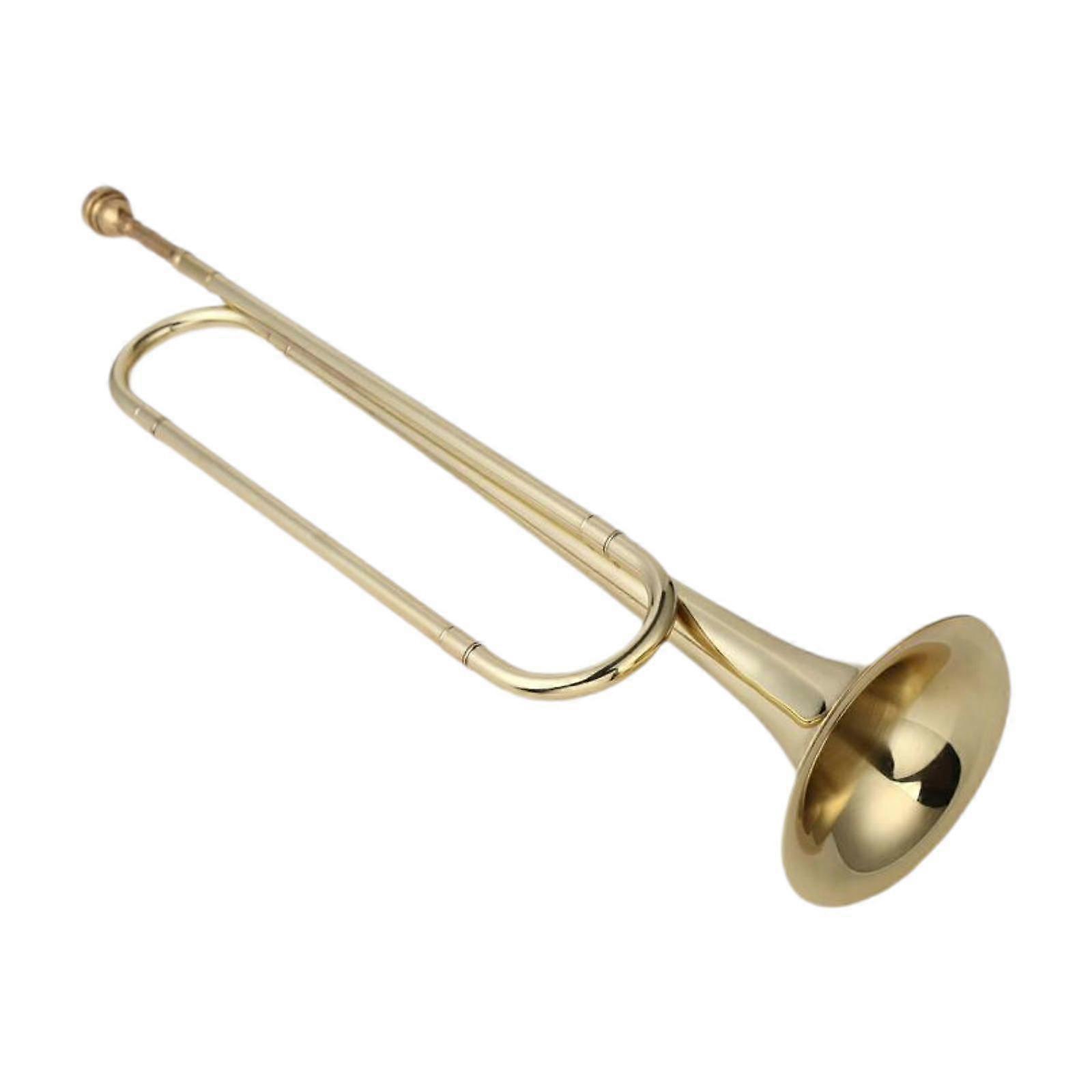B Flat Bugle Brass Bugle Classic Blowing Bugle for Cavalry Band Beginner