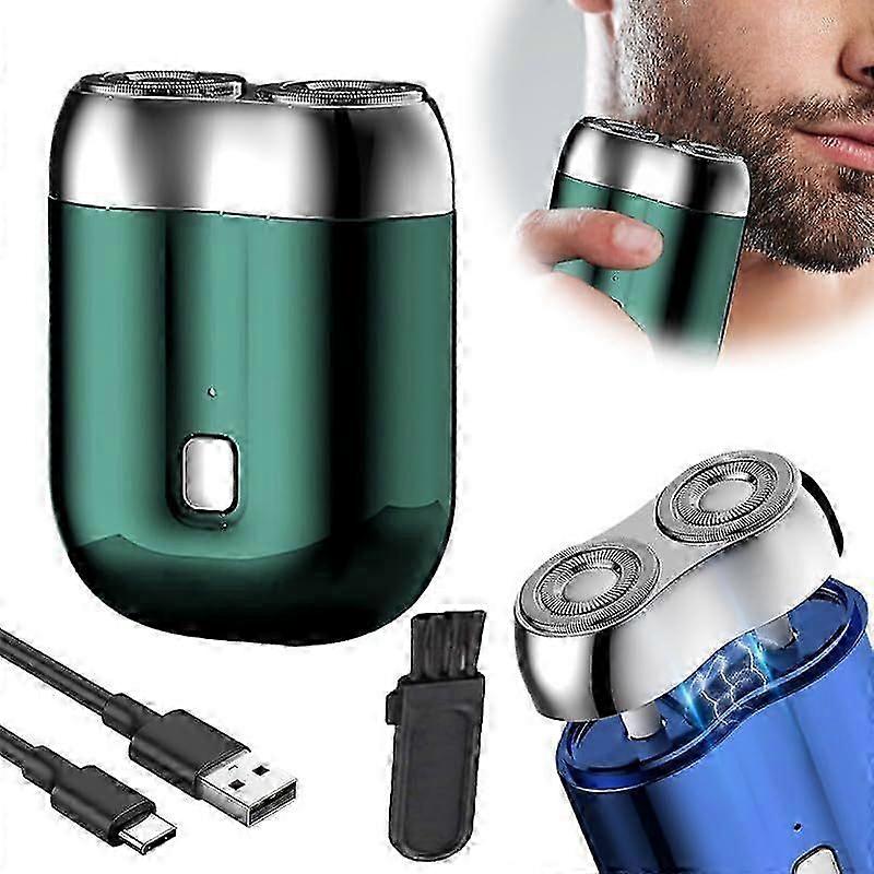 Mini rasoio elettrico a doppia testina, portatile da uomo