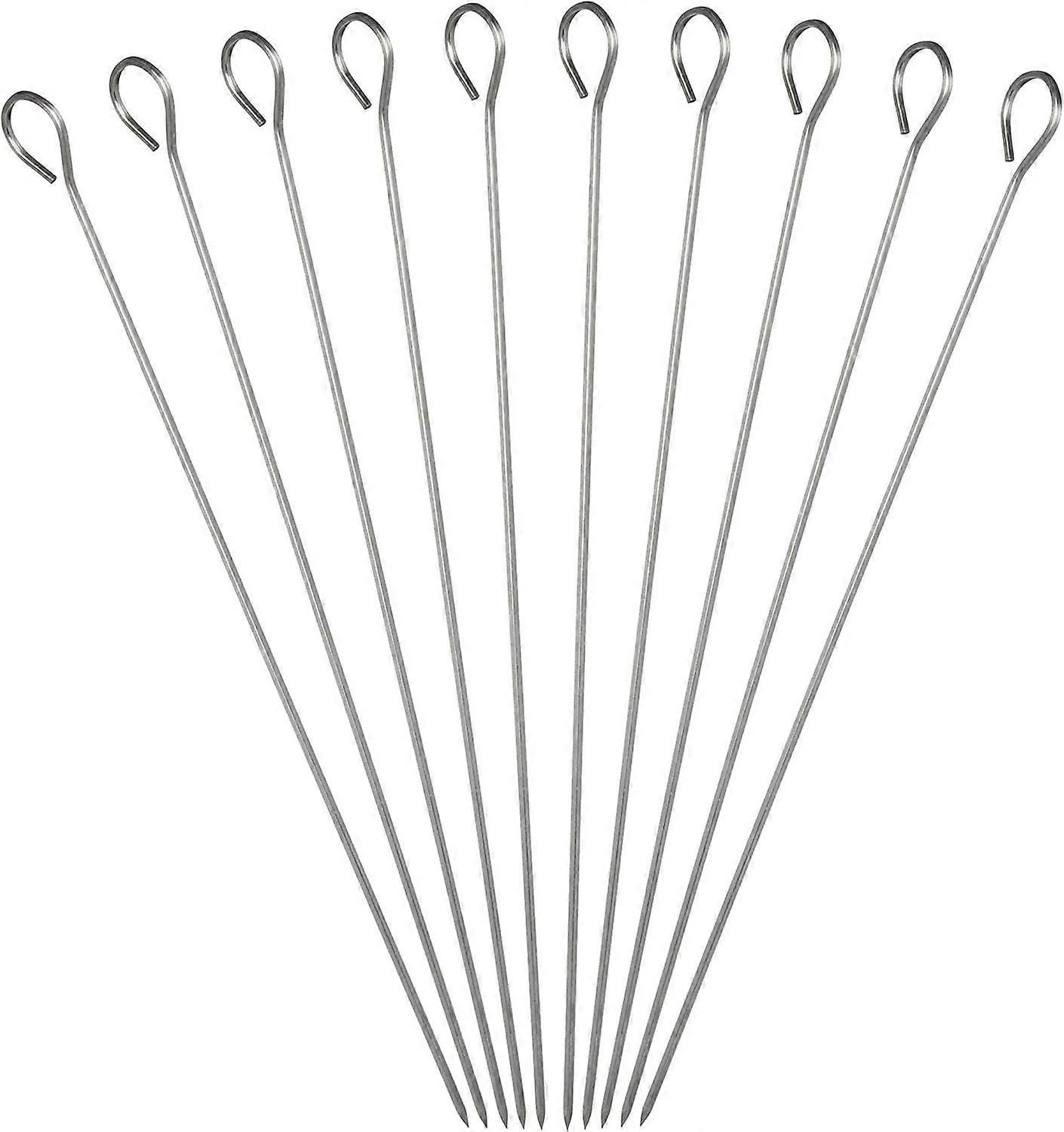 Stainless Steel Multi-Use Skewers, Barbeque Rods For Meat And Vegetables, Reusable, Easy To Handle With A Pointed Tip, Heat-Resistant, Strong And