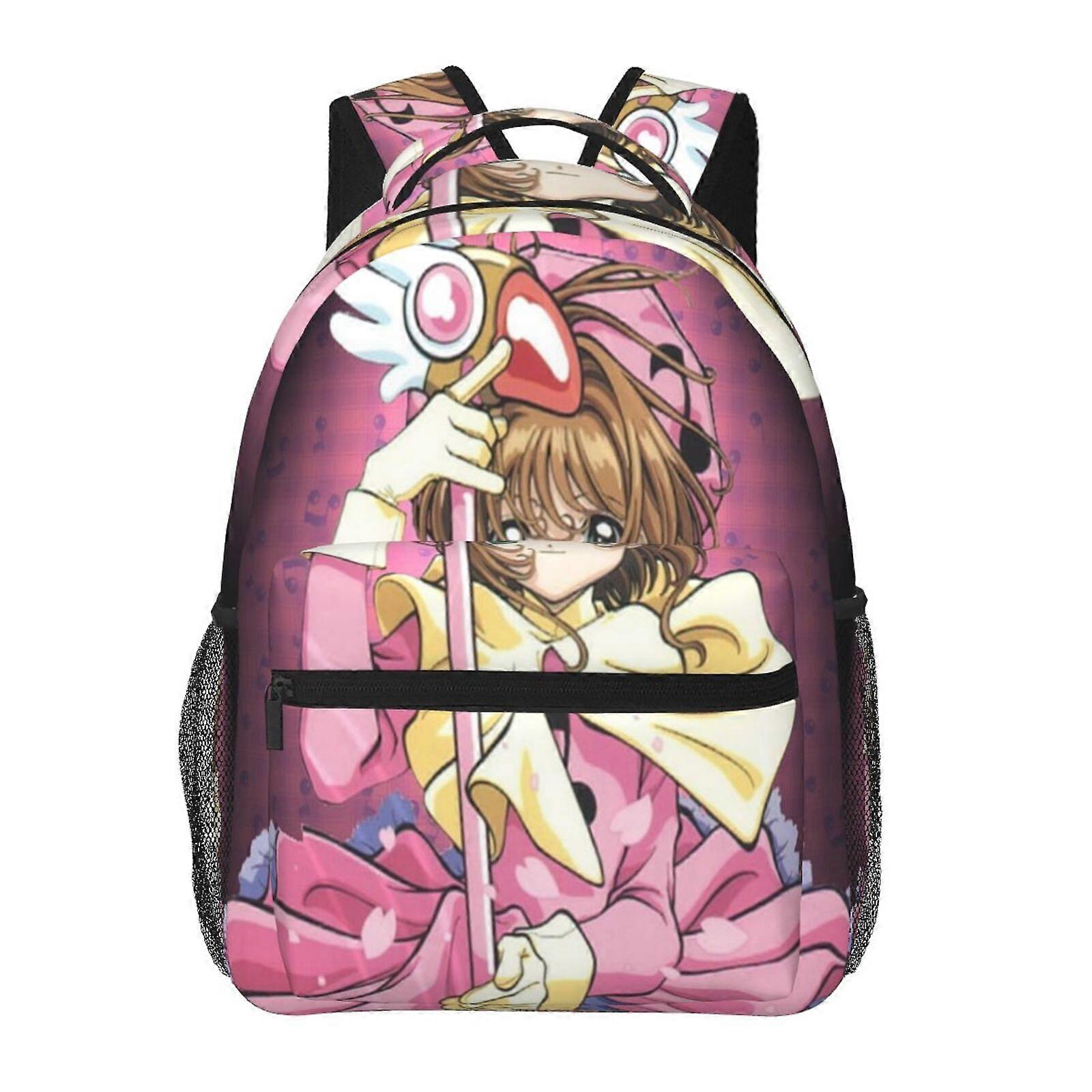 ts670カードキャプターさくらバックパックカジュアルデイパック学生ブックバッグ印刷サッチェルリュックサック軽量ランドセルst670