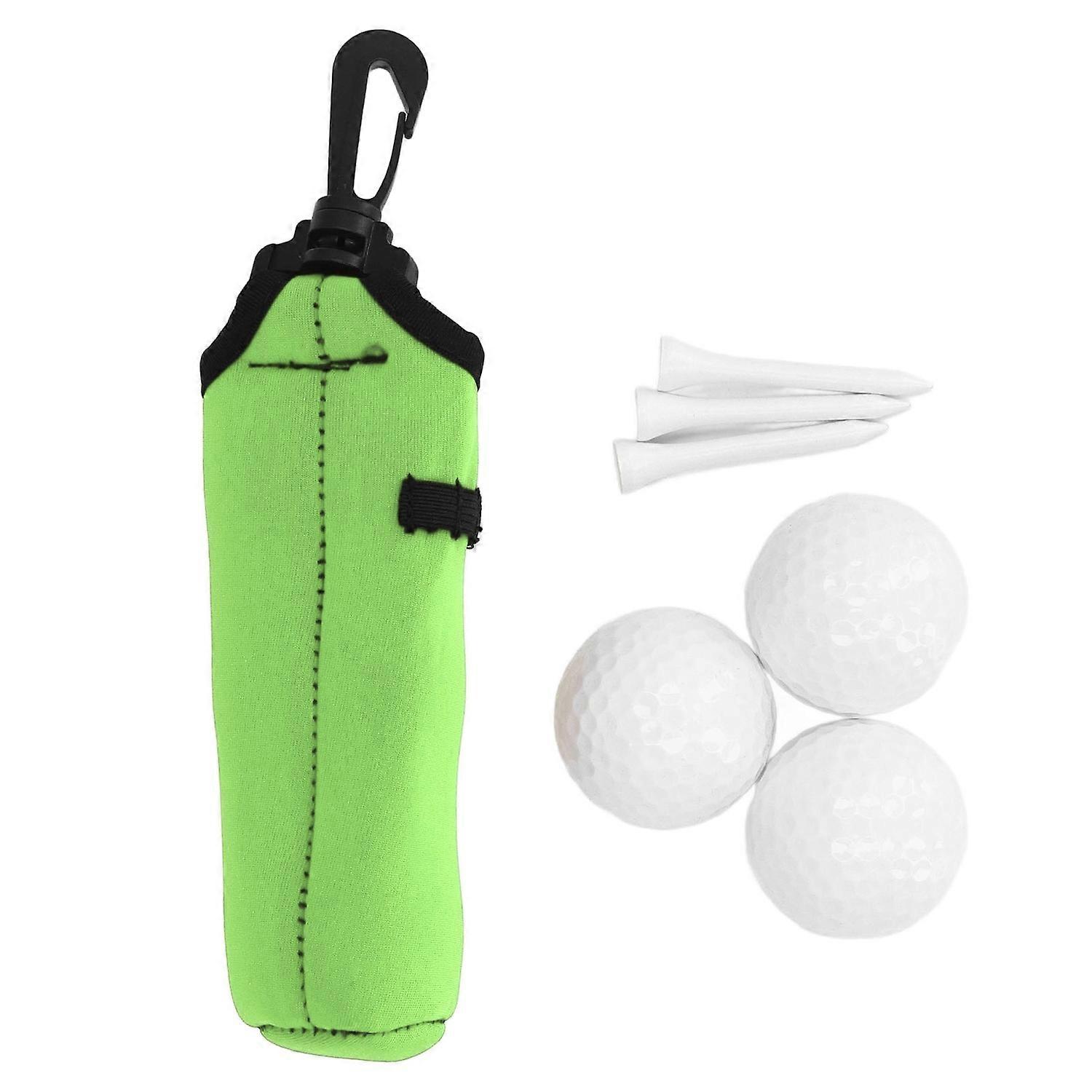 Ball Tee Holder Carry Bag Neoprene Portable Small Ball Holder Pouch with 3 Balls and 3 Tees for Men