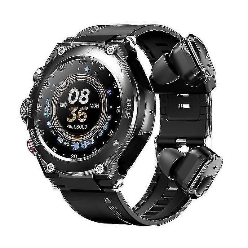 2 In 1 Smart Watch With Earbuds,mp3 ,voice Recorder, Call, Fitness Tracker With Blood Oxygen Heart Rate Eep Monitor