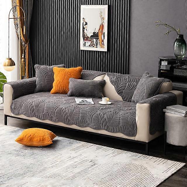 Sofa Cushion Four Seasons Universal Chenille Quilted Sofa Seat Cushion Cover Jacquard Non -Slip Living Room Sofa Backrest Armrest