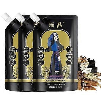3x Szampon do włosów do szybkiego wzrostu włosów Polygonum Multiflorum Black Ganoderma Lucidum Szampon na odrost włosów Skuteczny przeciw wypadaniu włosów