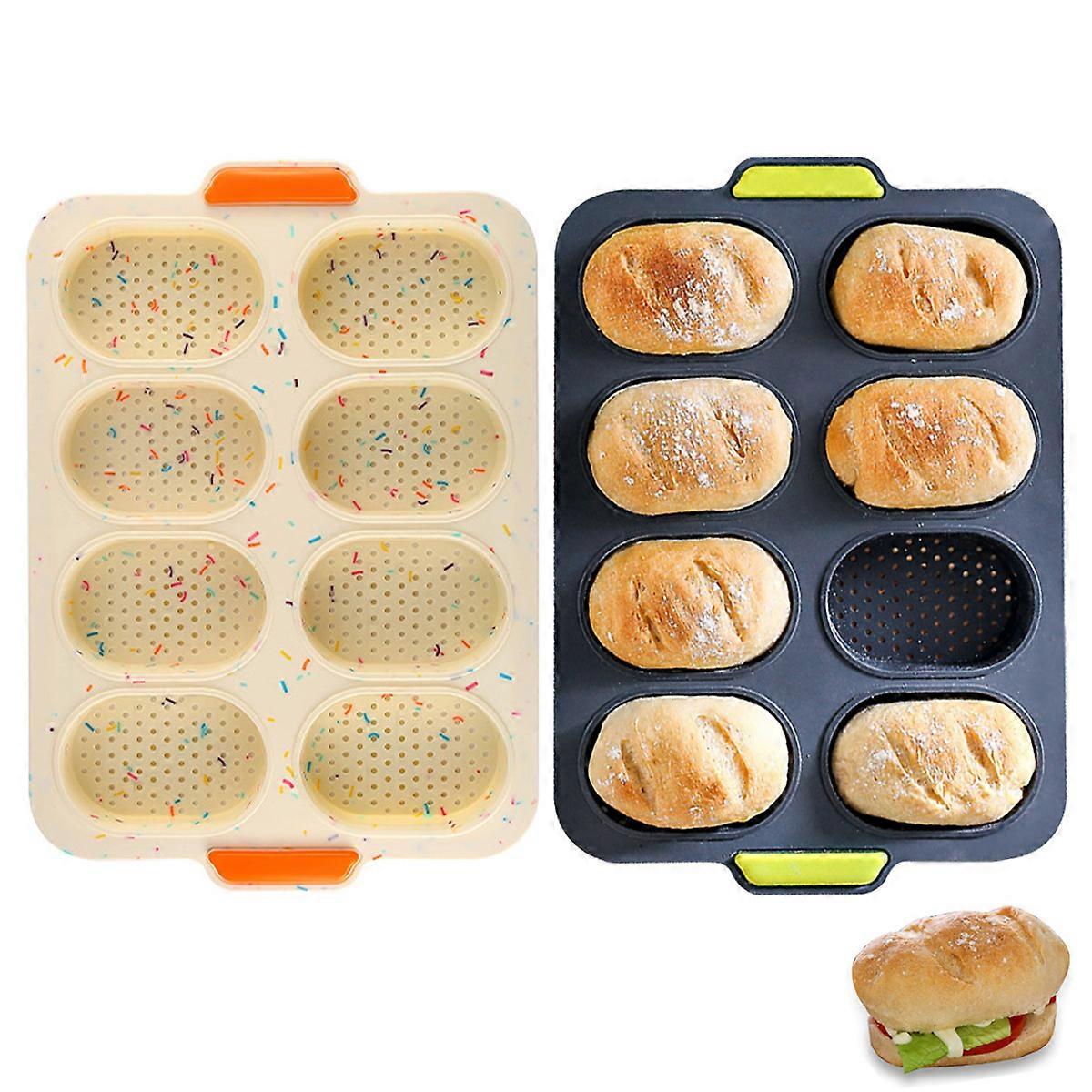 Silicone Baguette Pan, Nonstick, Flexible, Perforated, Heat Resistant