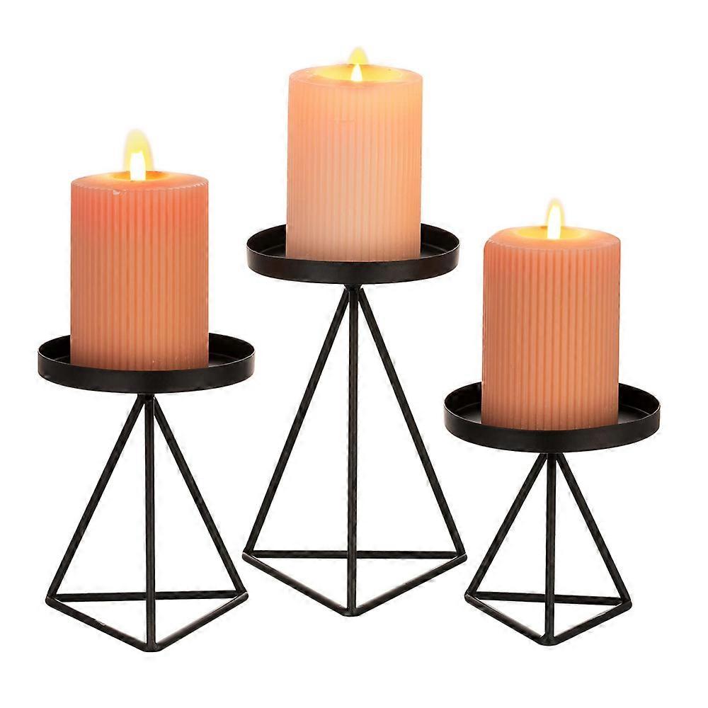 Elegant Candlestand Set For Any Decor, Iron Material Industrial Inspired Design With Various Heights, Textured Surface For A Refined Look, Perfect