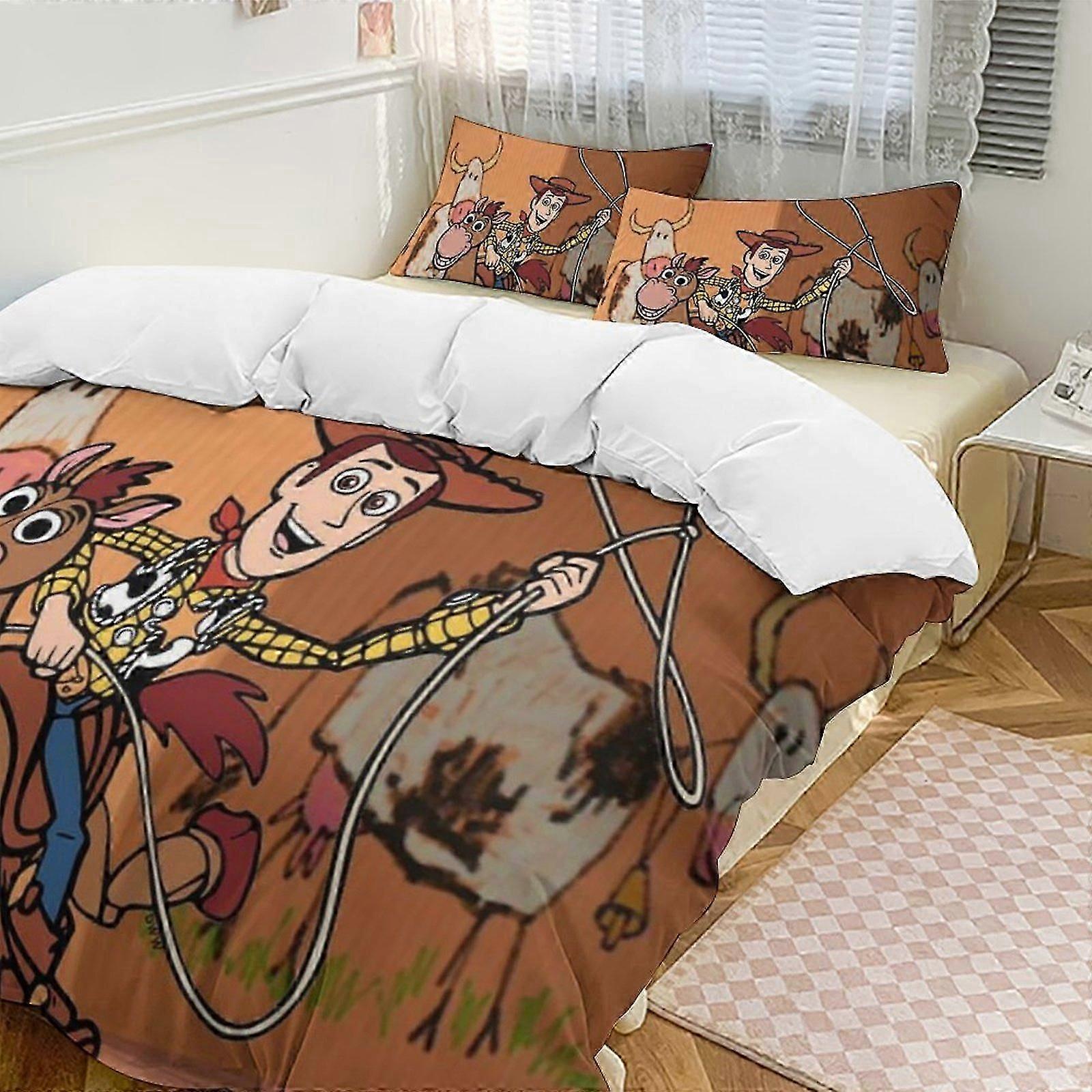 a3258 Lençóis Toy Story Conjunto de Cama Capa de Edredão Capa de Edredão Tema dos Desenhos Animados Lençóis de Quarto Infantil iip3258