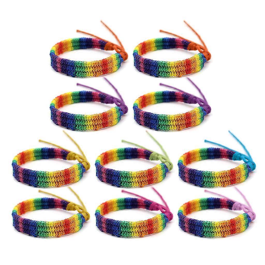 10 kpl ystävyys punottu string rannekoru homo ja säädettävä sateenkaari LOVE Pride rannekoru String rannekoru