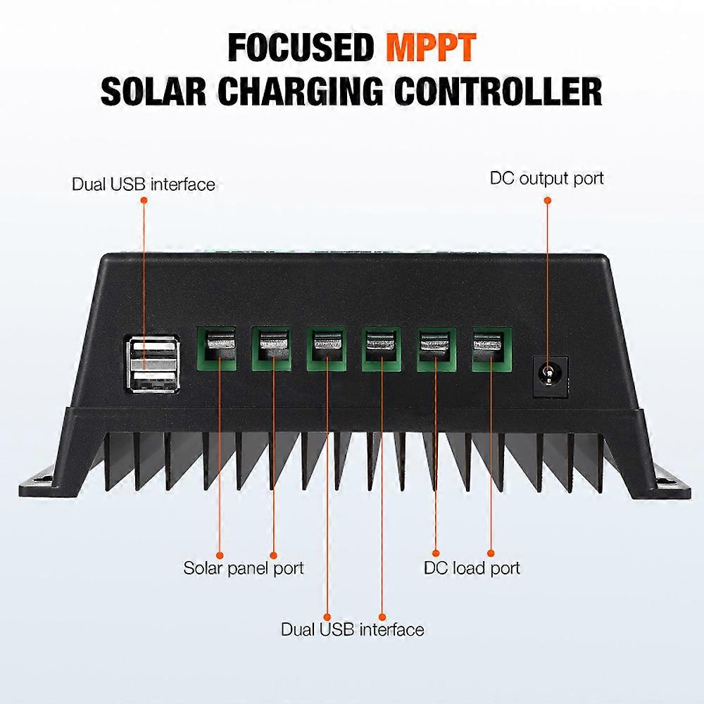 100A MPPT Solar Charge Controller for 12/24/36/48V Lead Acid Lithium Battery LCD Display Dual USB Port Smart Regulator Auto Accessories
