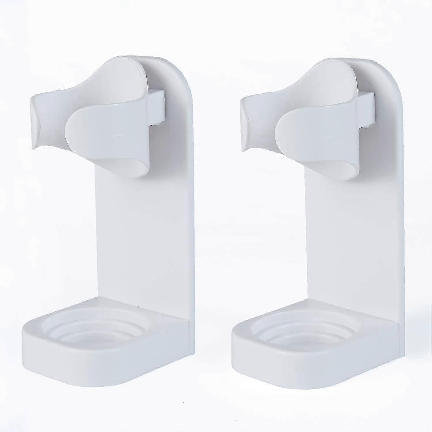 Electric Toothbrush Holder Wall Mounted Organizer White 2pcs