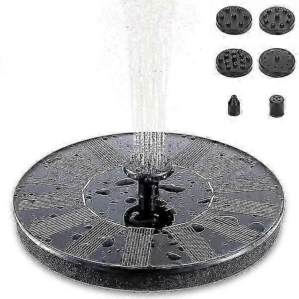 Springvand - Solcellefontæne / Vandfontæne Solcelle - 16 cm Sort