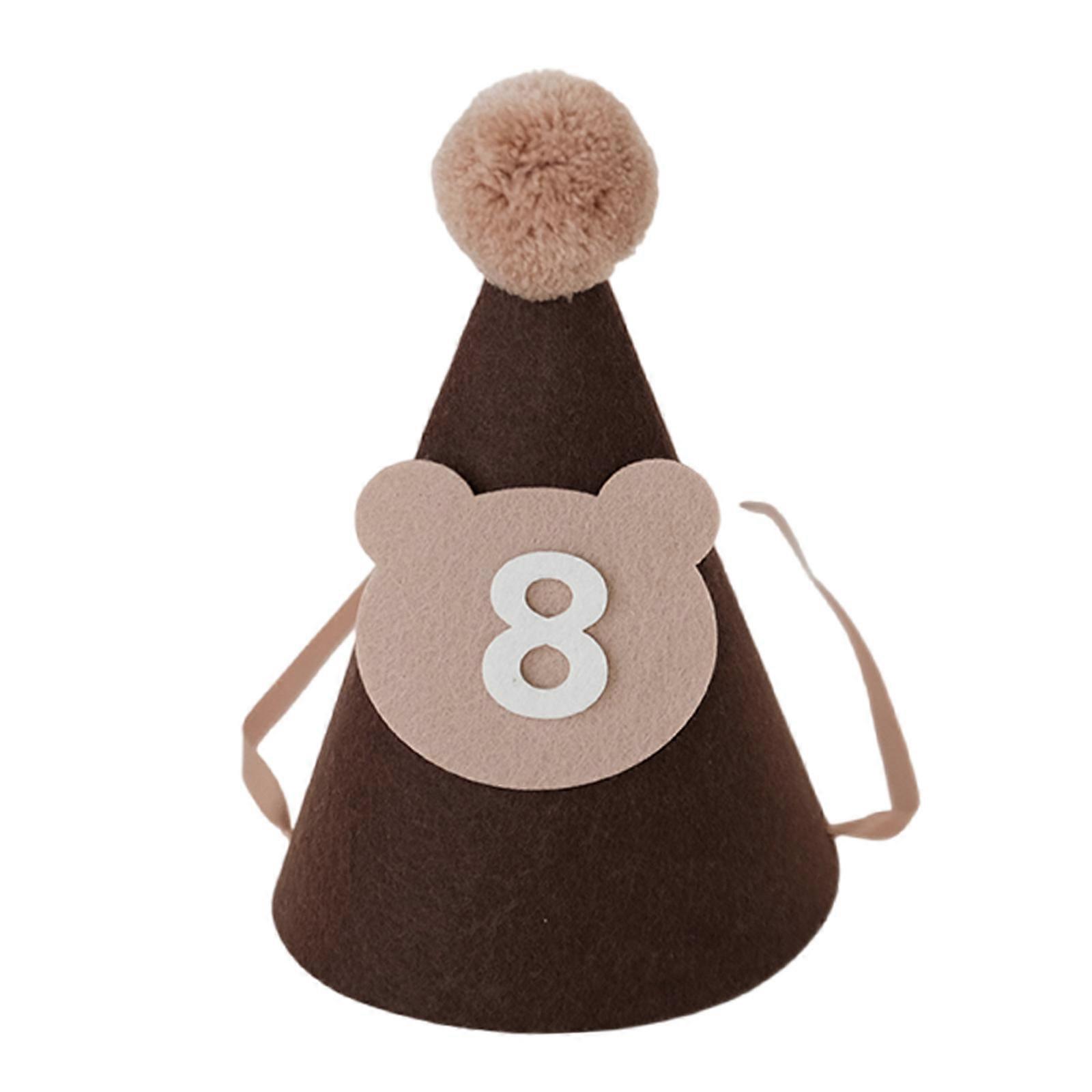 Μαλακό μη υφασμένο καπέλο γενεθλίων για παιδιά, Κινούμενα σχέδια Bear Festival Party Headwear με τον αριθμό ηλικίας για Photoshoot Props