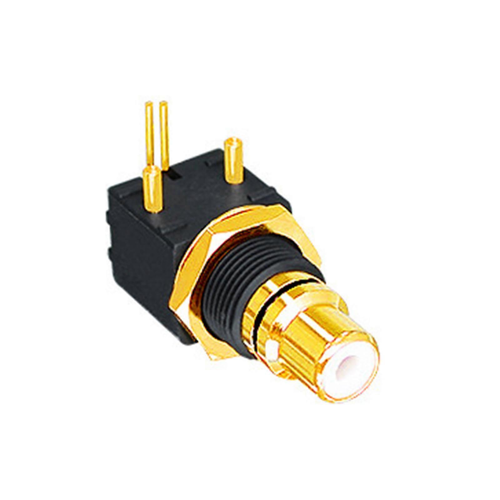 90-Degree RCA Female Socket Printed Circuit Board Panel Mounted BNC Female Soldering Iron Audio-Adapter Connector Multicolor