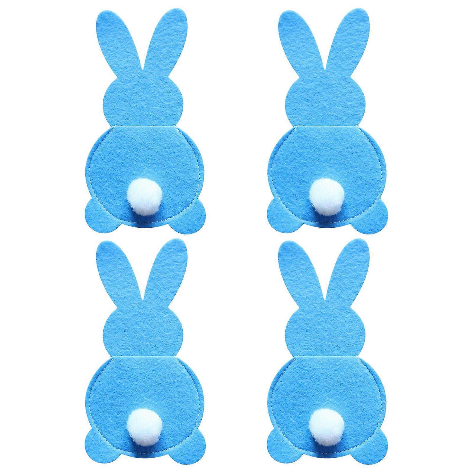 Set Of 4 Flatware Holders Easter Cutlery Bag Cutlery Set With Tail Easy To Clean AA