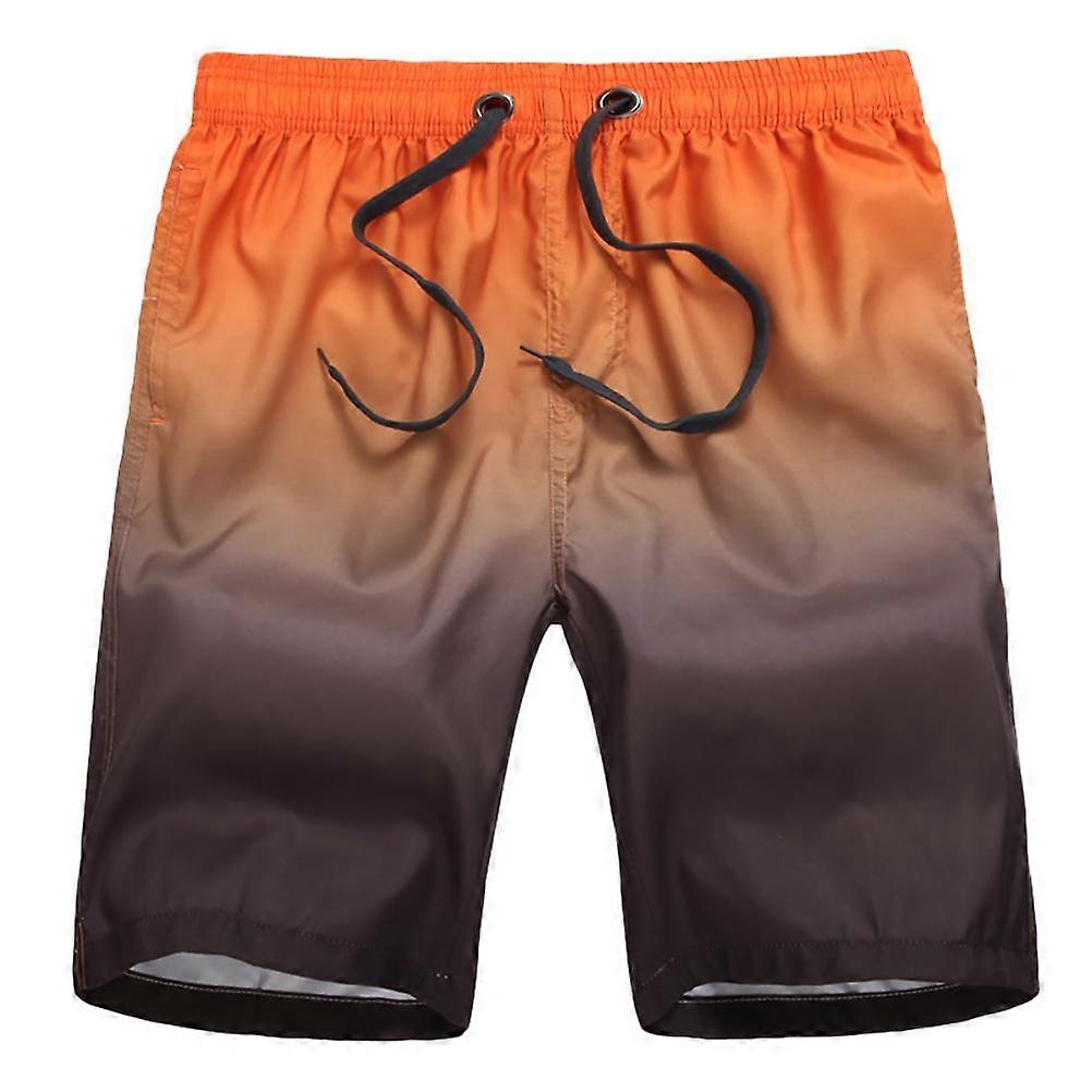 Men's Gradient Shorts Drawstring Beach Pants Quick Drying Swim Trunks