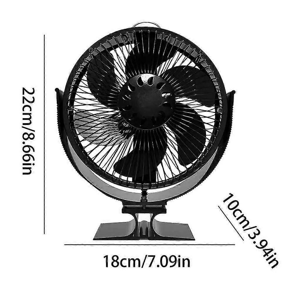 מאוורר מאוורר כיריים מופעל בחום מאוורר אקולוגי מסגסוגת אלומיניום עם כיסוי מגן לתנורי שריפת עץ תנורי גלולה