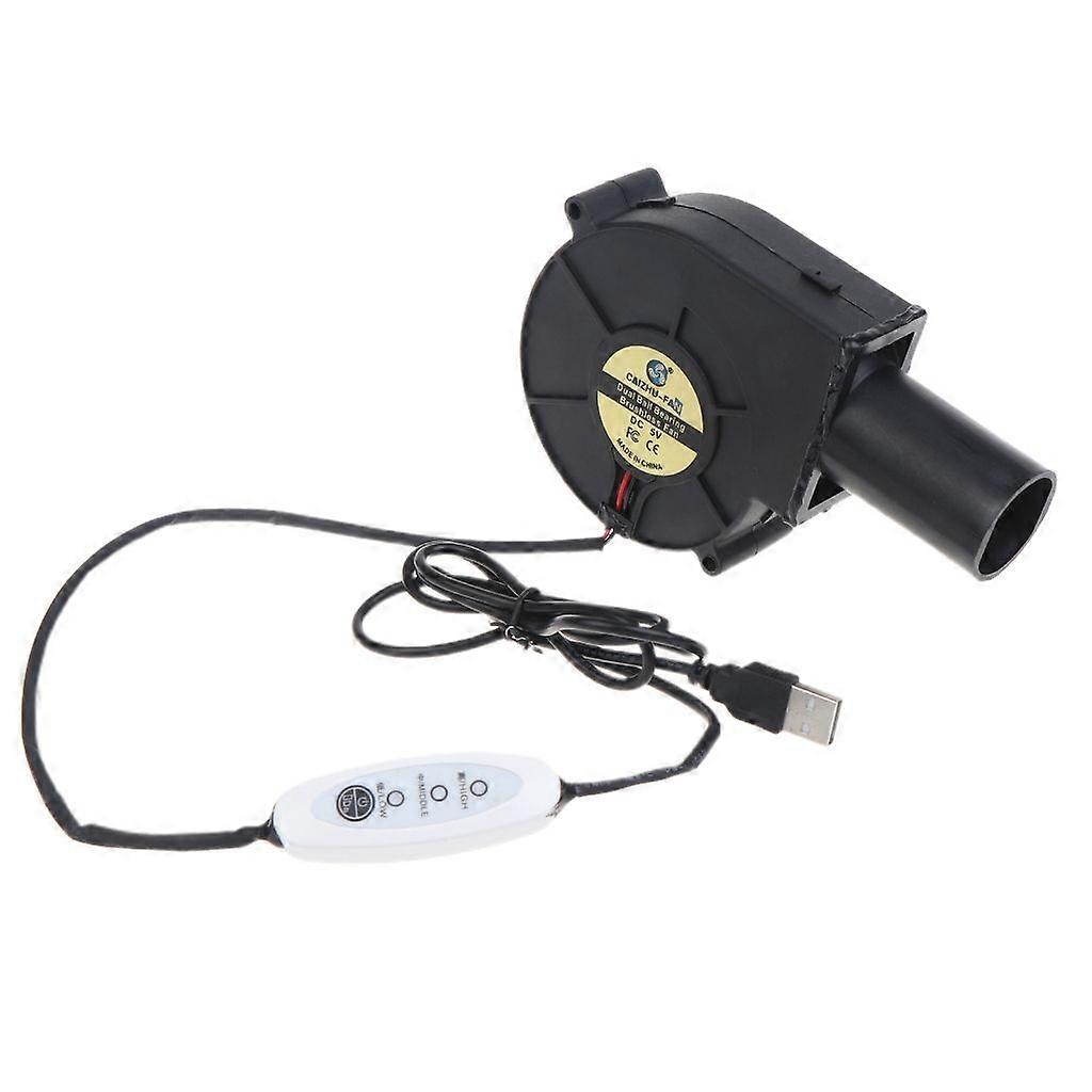 USB 5V Turbo Fan BBQ Air Blower 9733 Adjust Speed for Picnic Camping Grill Fire