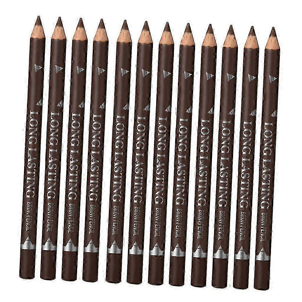 Ensemble de crayons de maquillage pour sourcils imperméables à l’eau - 12pcs Dark