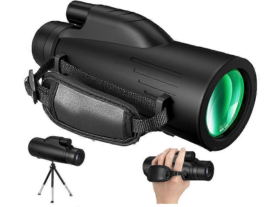 Small Monoculars for Adults High Powered, Compact Monocular for Smartphone Adapter, Handheld Telescope with Tripod for Bird Watching Camping Travel(Bl