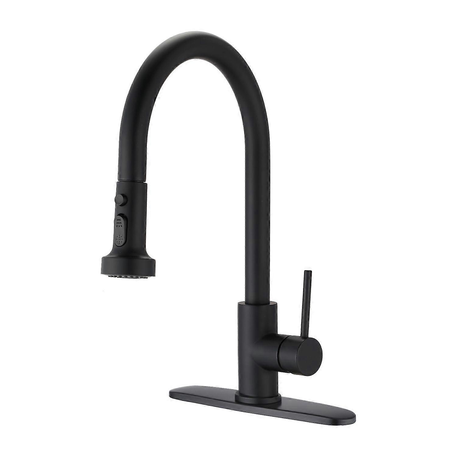 Pull Down Kitchen Faucet with Sprayer 360 Swivel, Degree Scratch and Rust Resistant, Matte Black