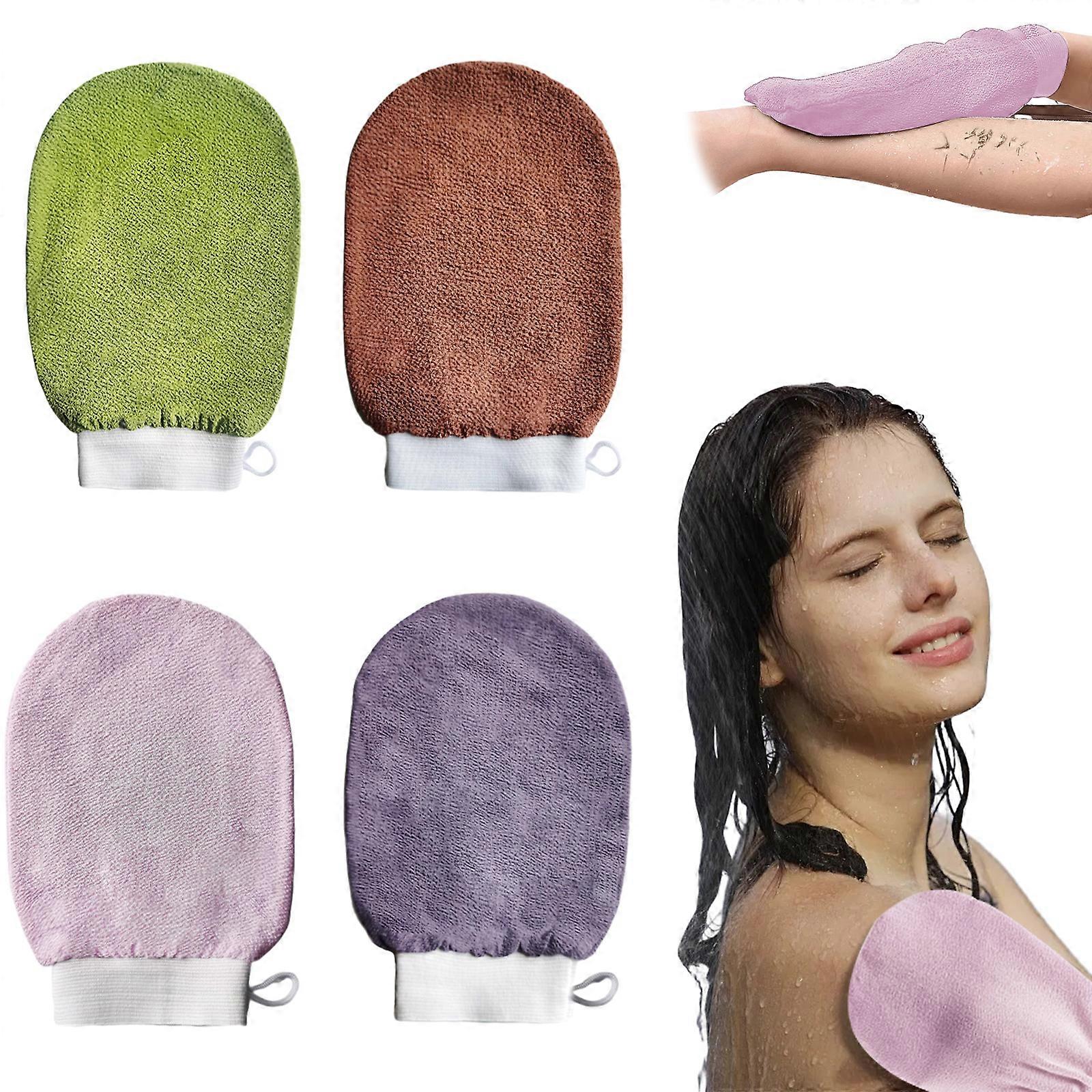 4PCS fiber oval bath towel