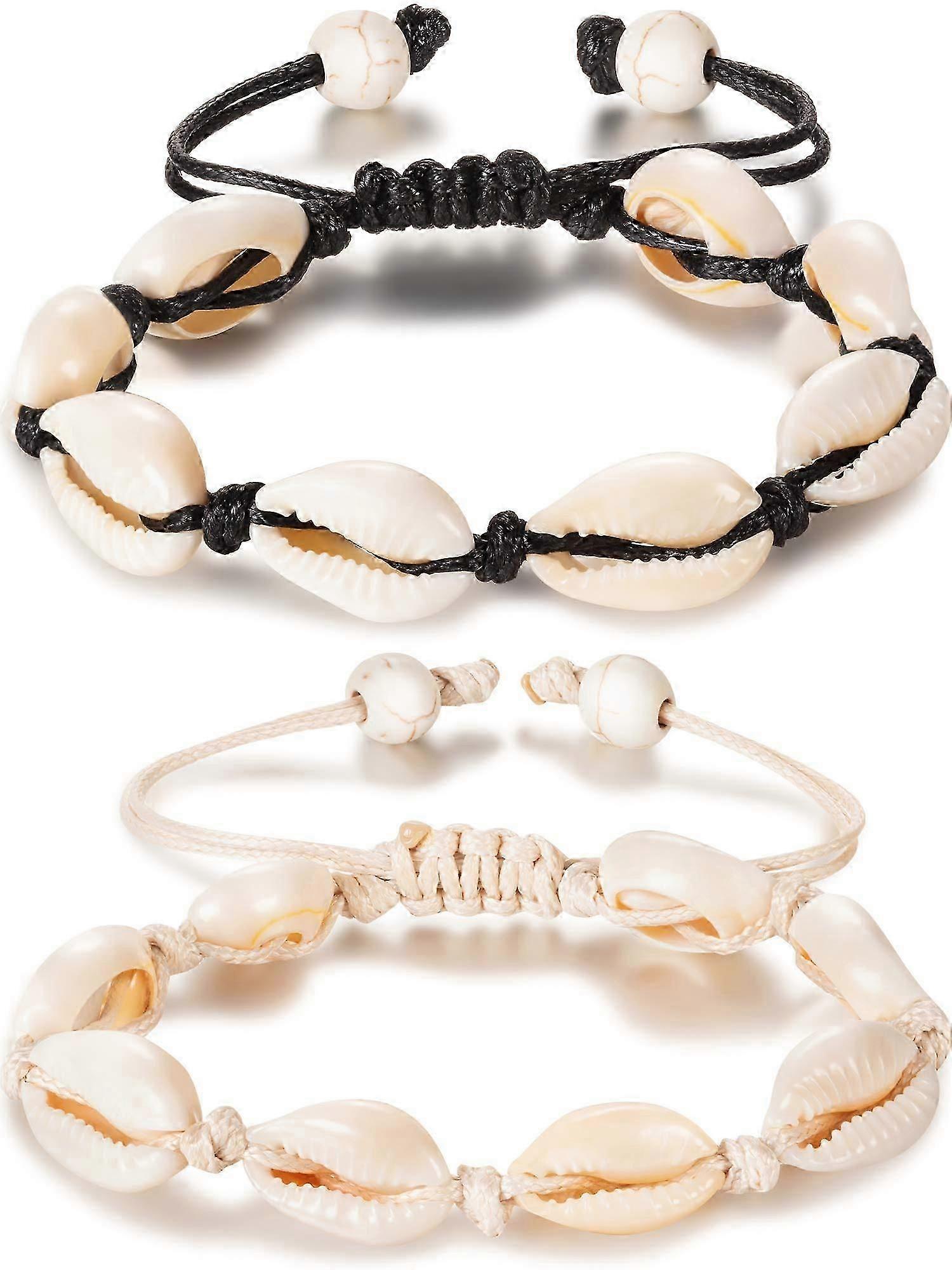 2 Adet Doğal Kabuk Anklet Bilezik El Yapımı Plaj Ayağı Takı Ayarlanabilir Boho Boncuklu Anklet Kadınlar Ve Kızlar İçin