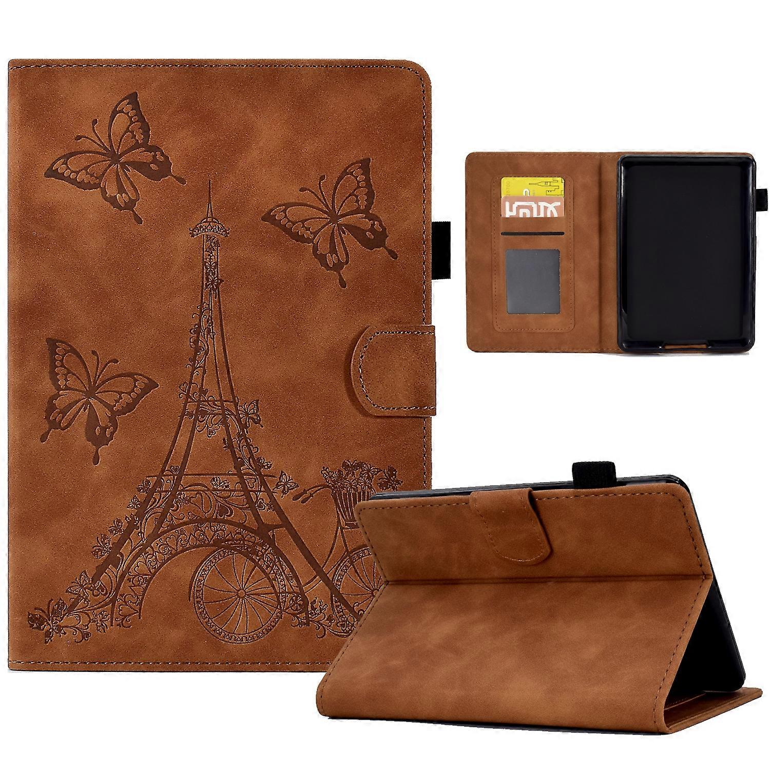 For Amazon Kindle Paperwhite 4/3/2/1 Tower Embossed Leather Smart Tablet Case