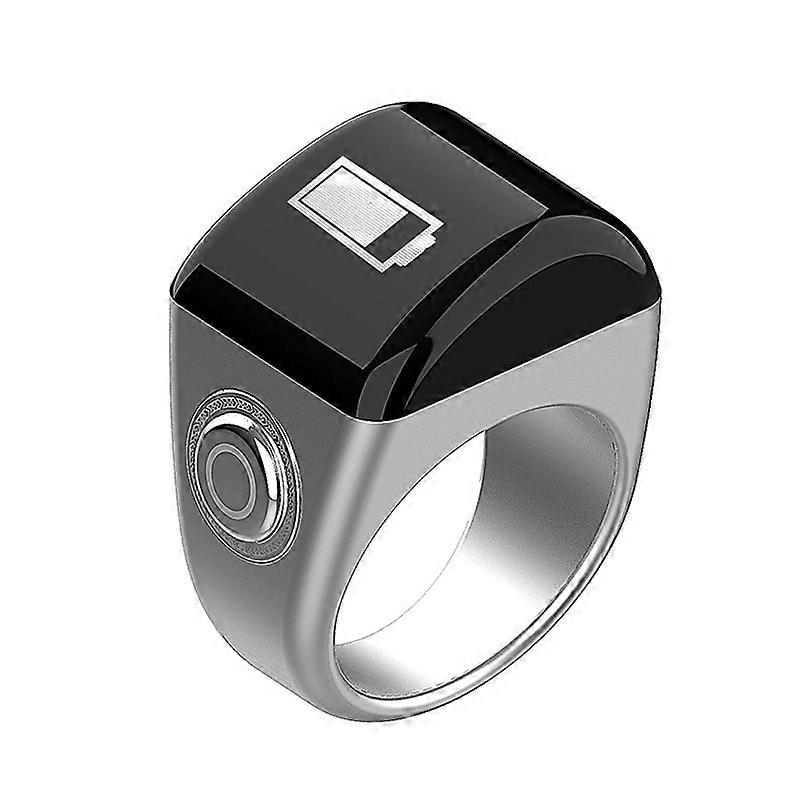 Equantu Smart Prayer Time Reminder Ring Silver 20mm