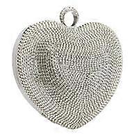 Polyester Easy Matching Clutch Bag rhinestone with heart pattern for party