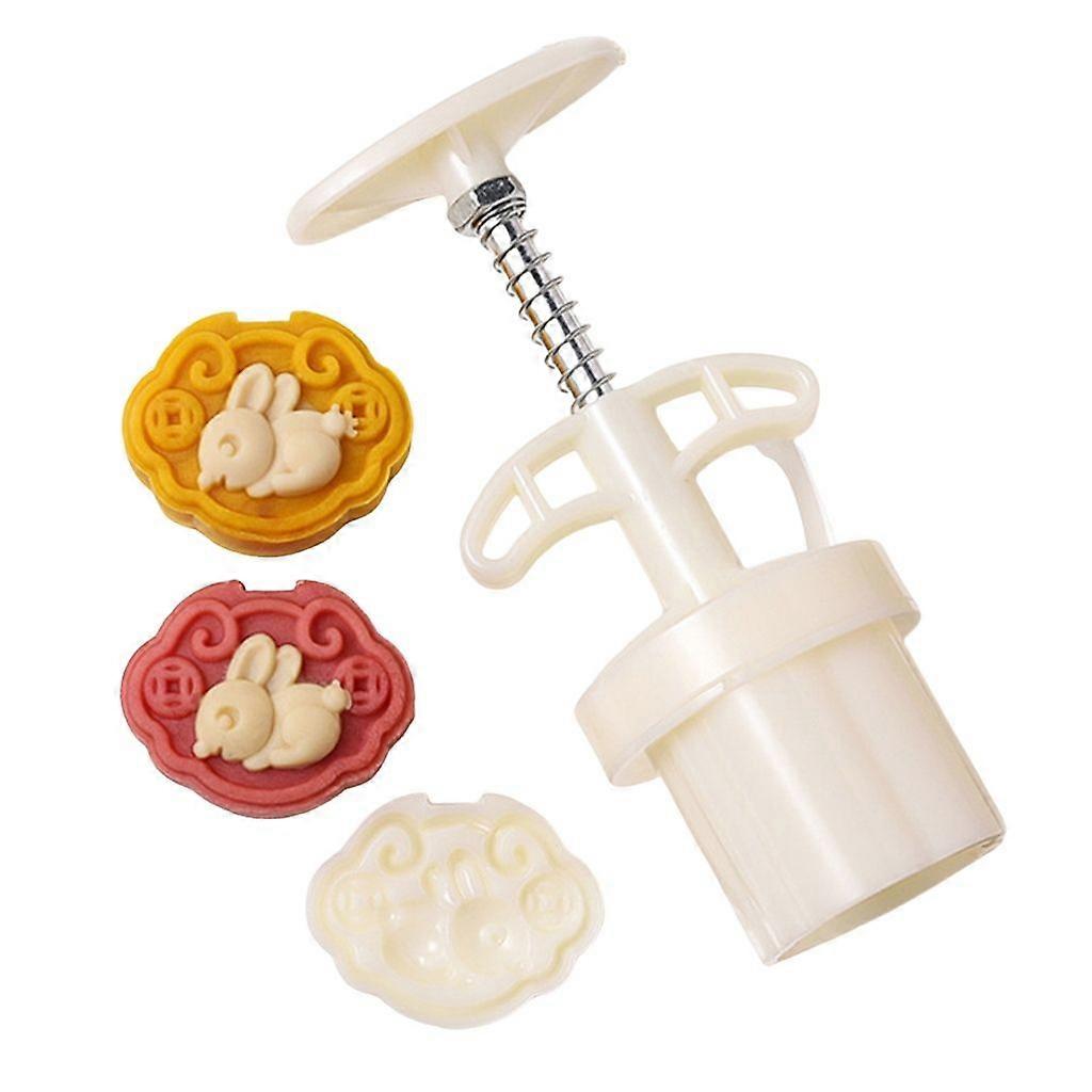 Rabbit Pattern Moon Cake Press Molds Cookie Stamp Moon Cake Maker Decors Tool