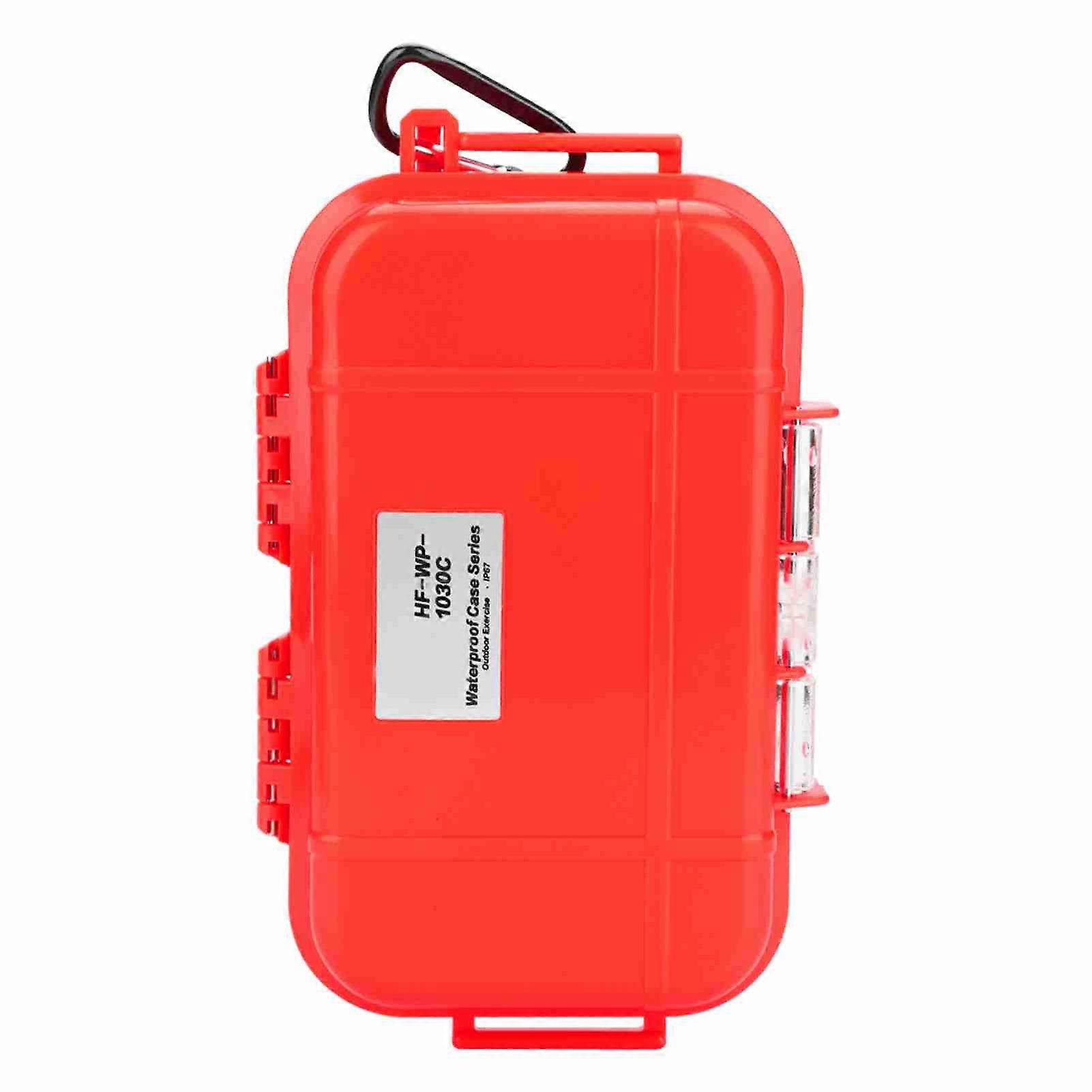 Outdoor Survival Shockproof Waterproof Storage Case Airtight Carry Box Container(Red)