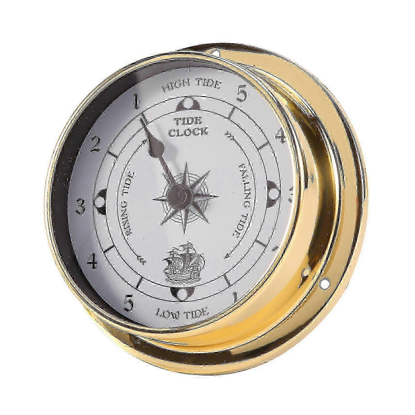 Marine-Grade Tidal Clock Wall-Mounted Tester with Copper Shell Compatible with Weather Station and Boat Mount 115mm Diameter