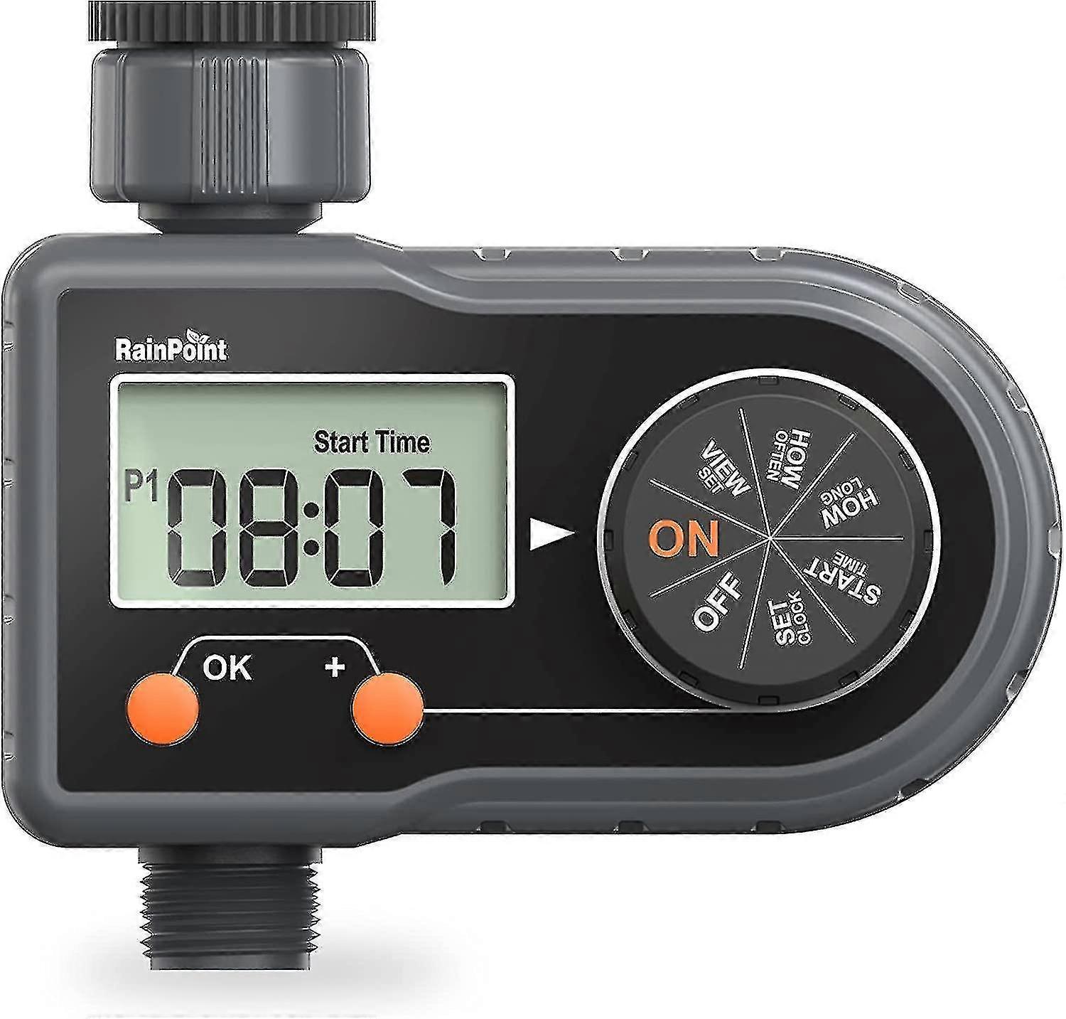 Raindrop Automatic Watering, Lcd D Watering Timer, Garden Watering Timer With 3 Irrigation Programs,