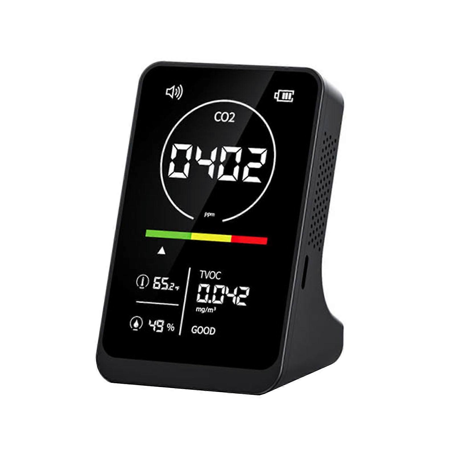 Digital Display CO2 Tester with Temperature Humidity TVOC Detection Air Quality Meter with Alarm Carbon Dioxide Detector