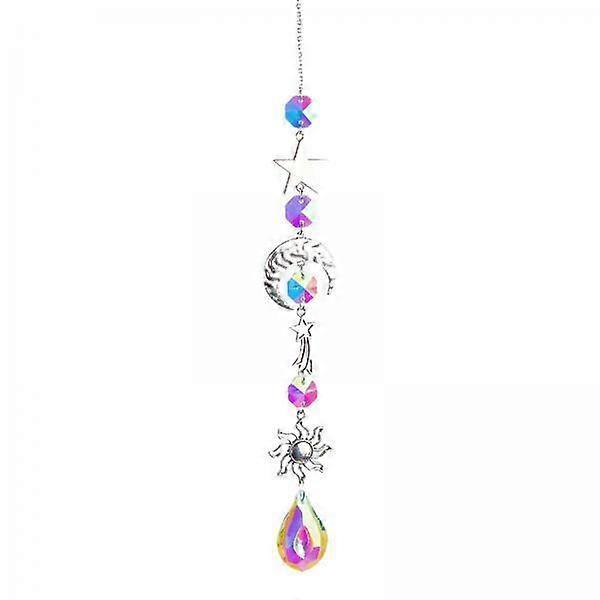 2xCrystal Wind Chime Hanging Sparkling Handmade Prisms Pendant A