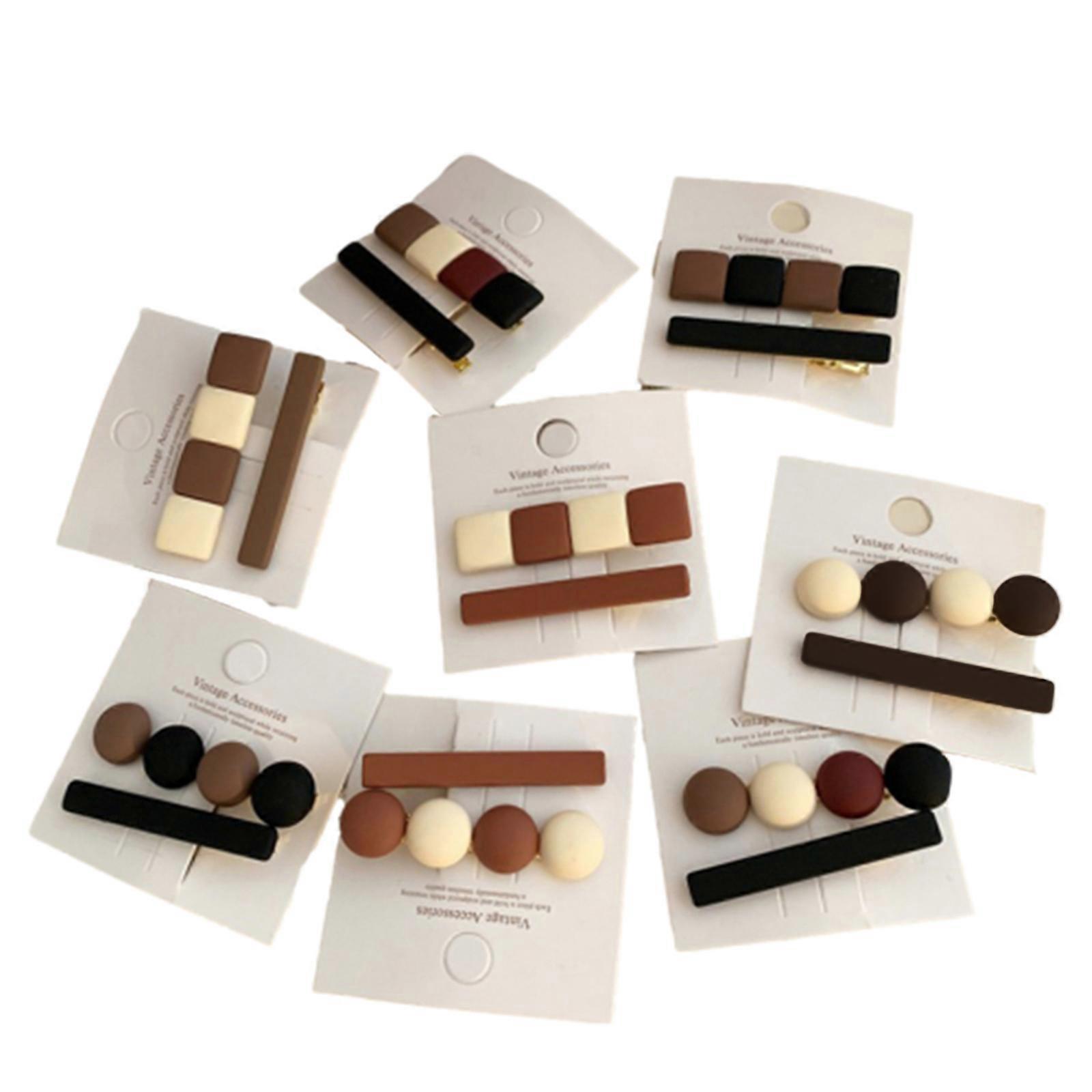 Matte Color Hair Clips Makeup Hair Side Clips Acrylic Geometric Hair Grips Duckbill Clip Ponytail Barrettes for Women  6