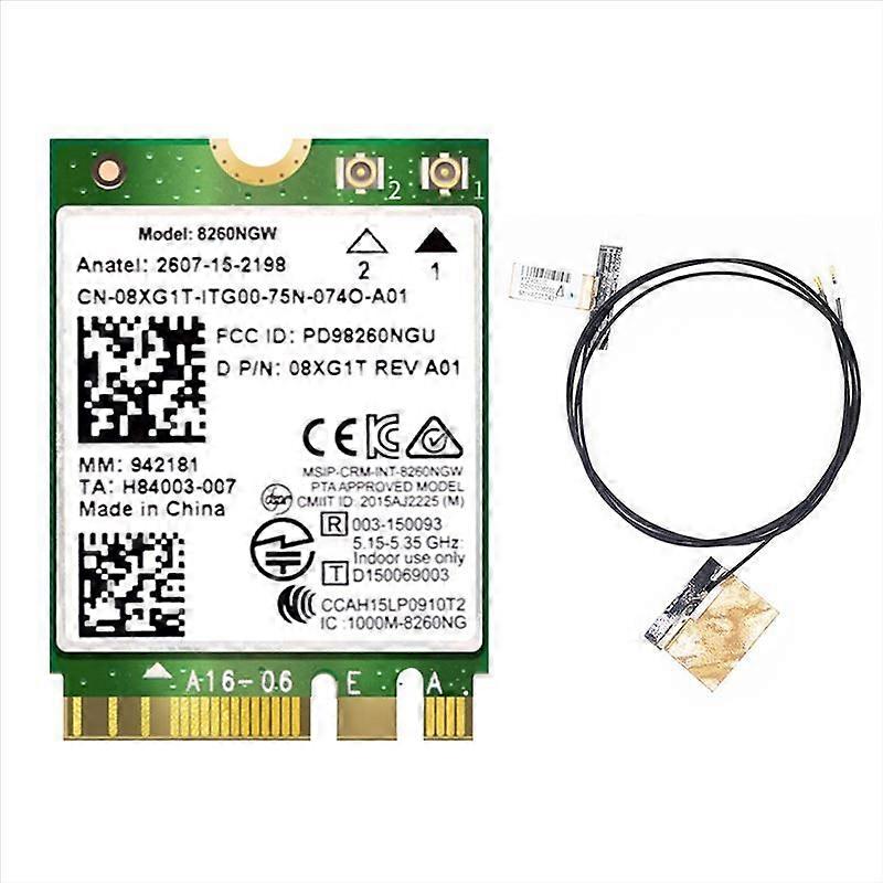 8260 8260NGW WiFi Card+2XAntenna 2.4G/5Ghz 867M Bluetooth 4.2 NGFF M.2 WiFi Wireless Card Module for