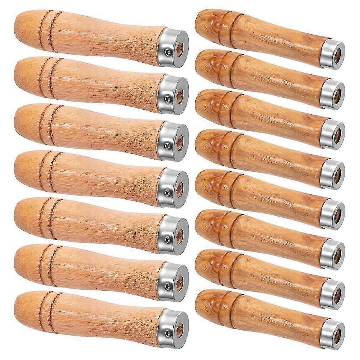 20pcs Wooden File Handle with Strong Metal Collars