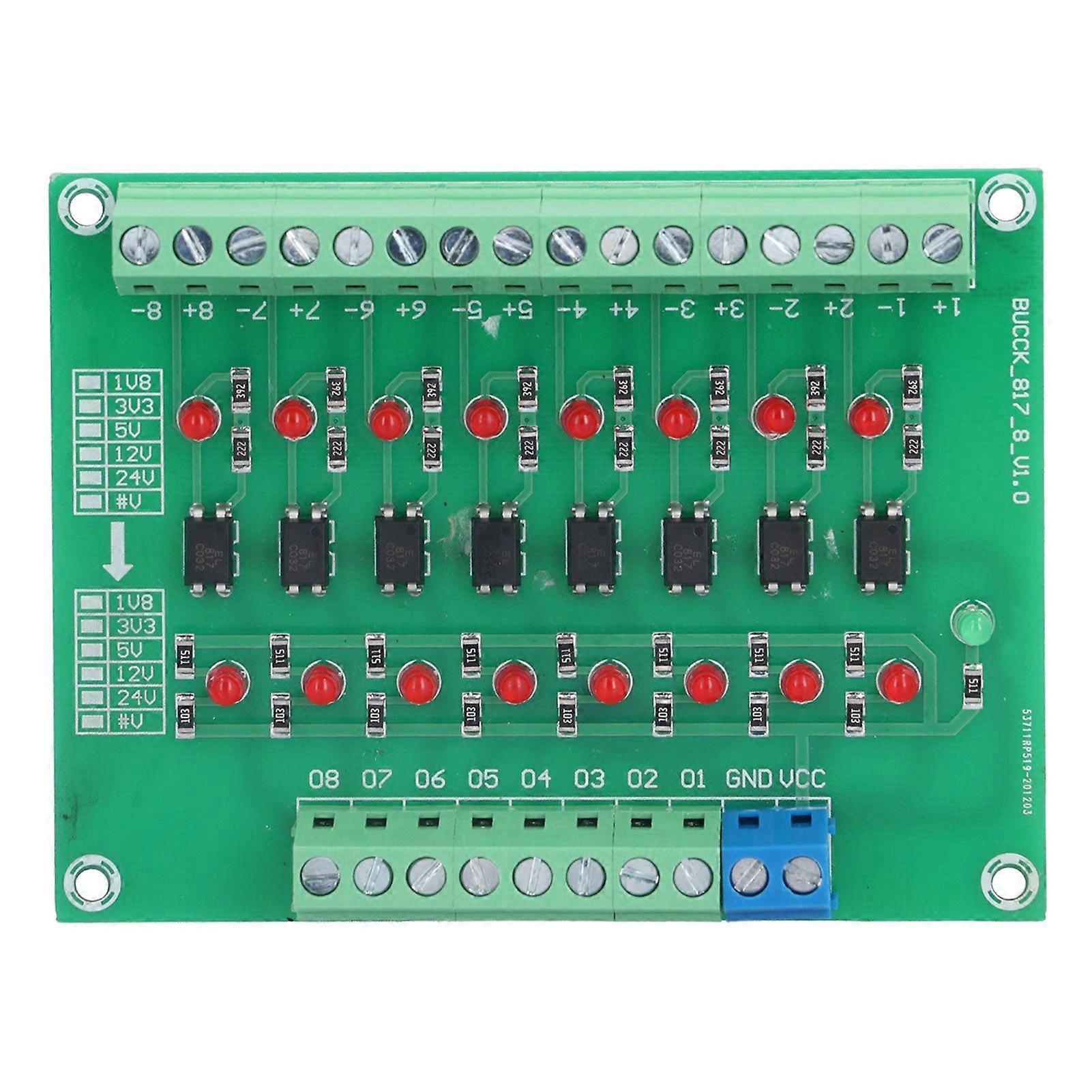 High quality  8-way 24V to 5V photoelectric isolation module PLC signal level