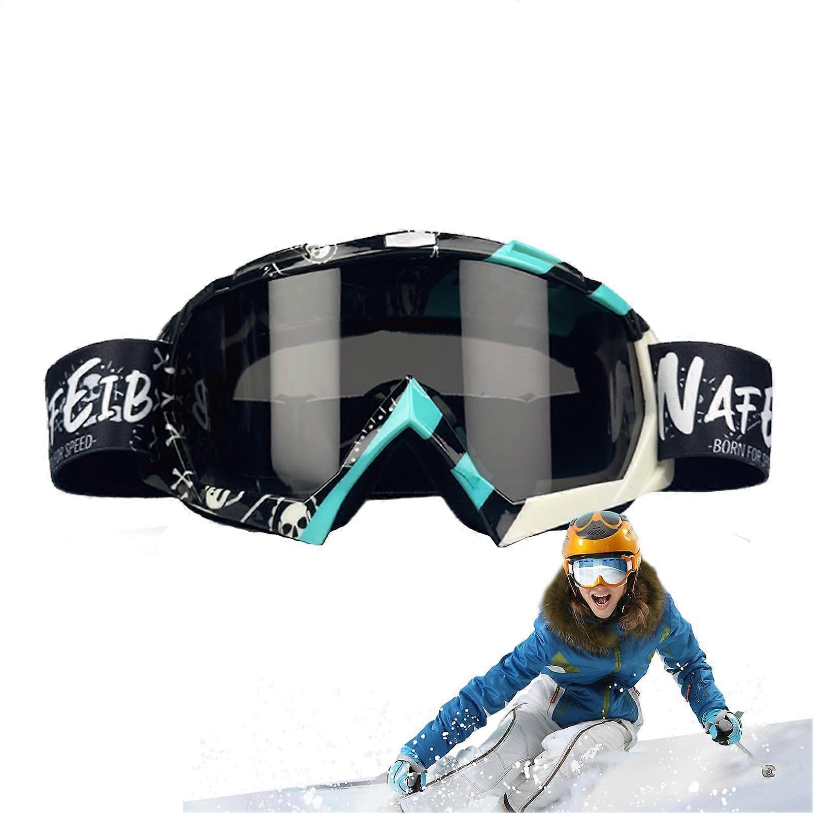 Antifog snowboard goggles, snow goggles for men and women, absorb UV rays, windproof, improved vision Black Lenses