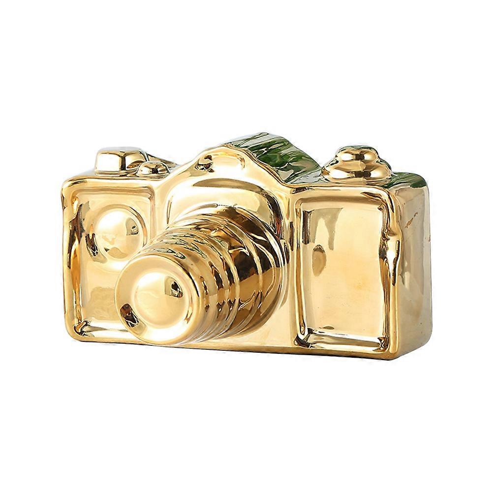 Elegant Camera Ornament, Ceramic Design for Home Ambiance