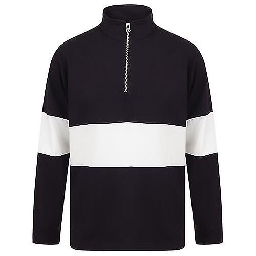 Front Row Unisex Adults Panelled Zip Neck Top