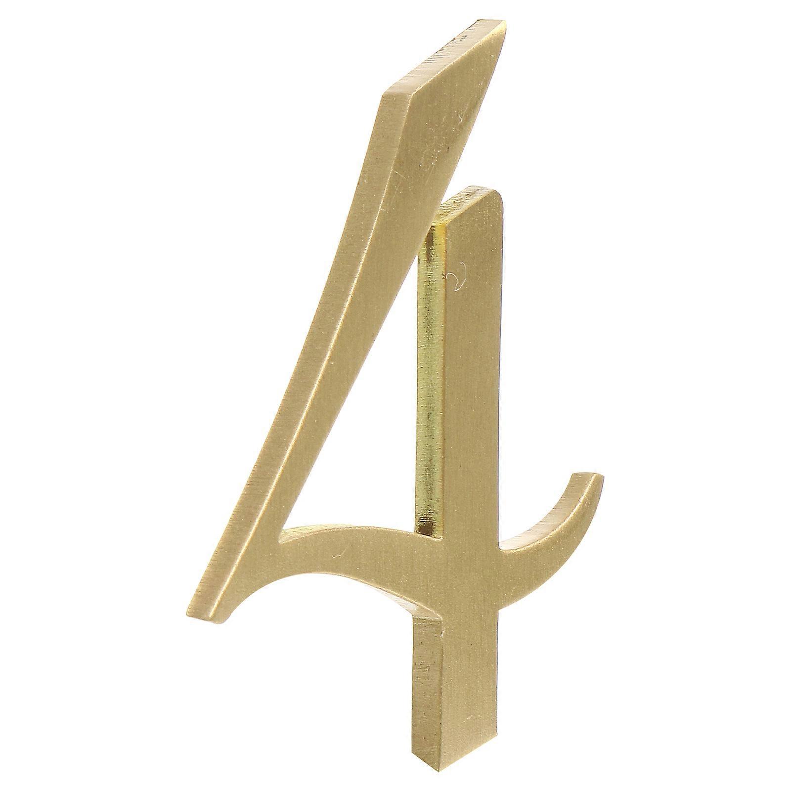 Golden Copper Door Number for Decor Durable House Address Numbers 1pc