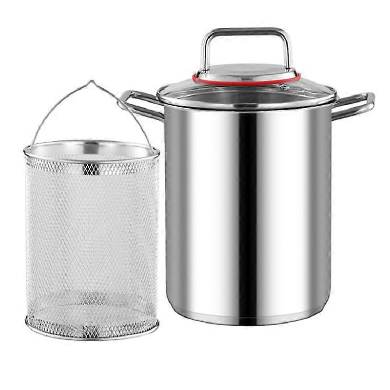 Asparagus Pot with Basket Cooking Strainer French Fry Pot Basket