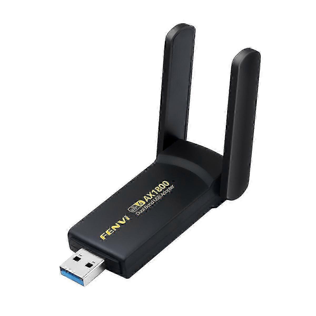Wireless Network Card USB Dongle for WiFi 6, 1800Mbps Dual Band 2.4G/5G, USB 3.0 WiFi Adapter Compatible with Laptops and Desktops