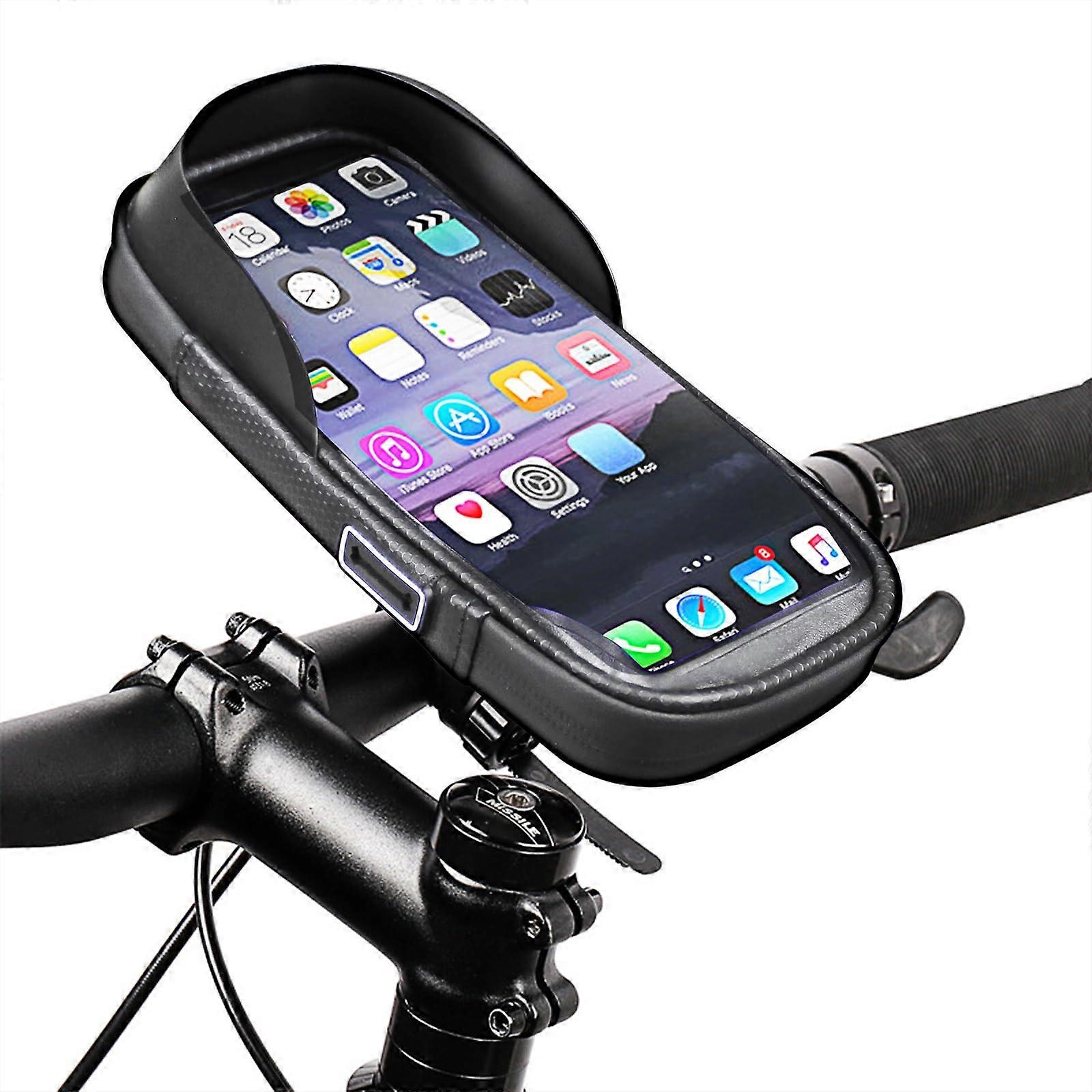 Bicycle Frame Bag Mobile Phone Holder Reflective Smartphone Lower than 7 Inch IPX6 with Sun Visor 360° Rotating