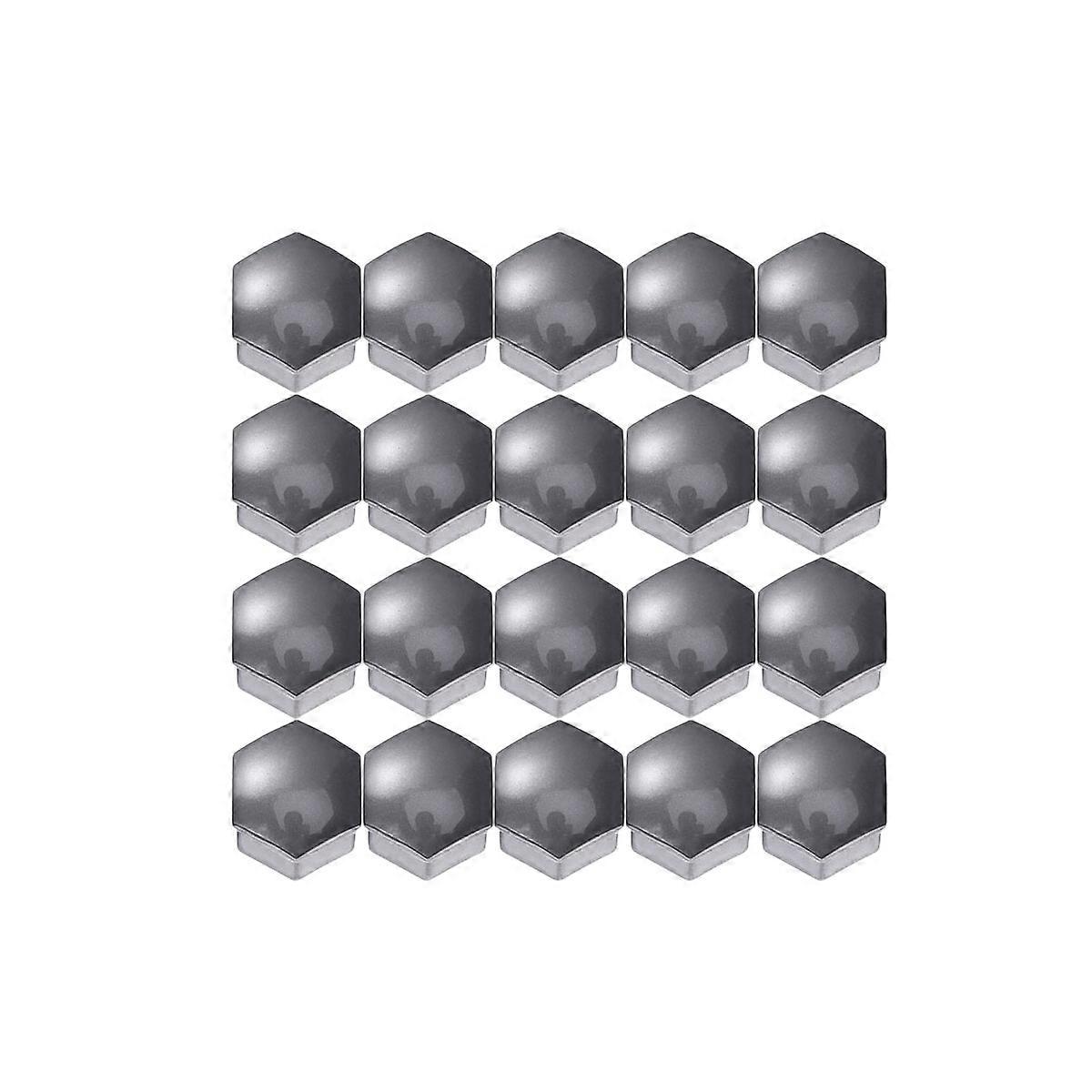 Wheel Nut Covers Hexagonal Screw Protect Caps for Car 21 in 1 Grey