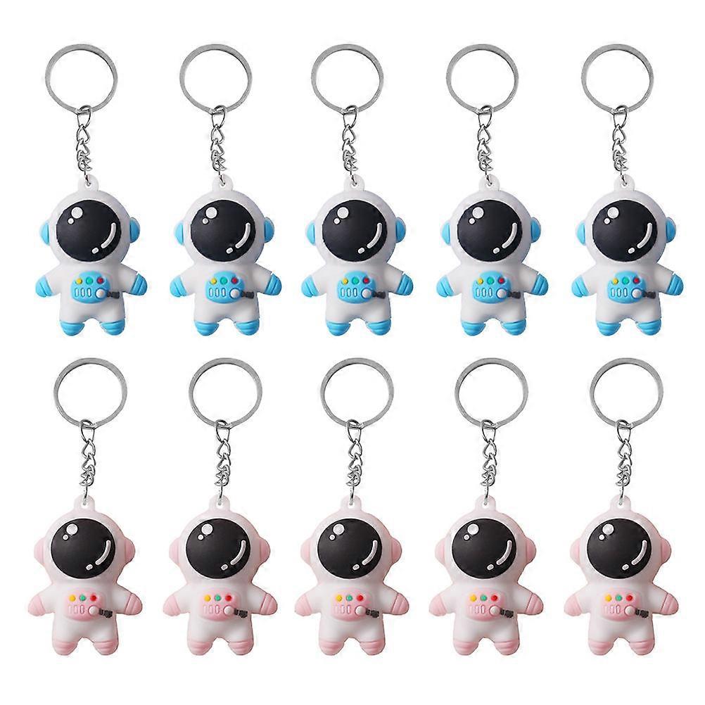 10Pcs Lovely Astronaut Key Chain Pendants for Bag Hanging Key Rings