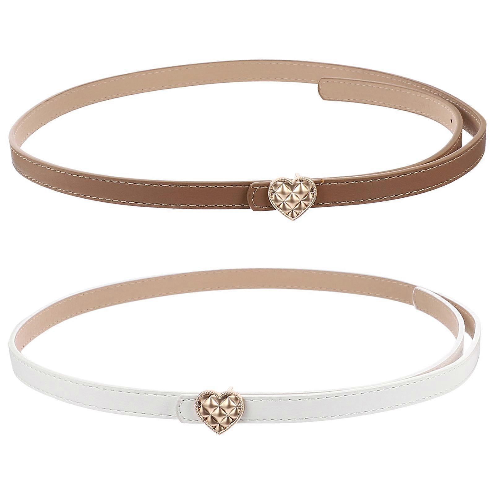 Stylish Heart Shaped Buckle Belt for Women Made of in Assorted Colors 2 Pieces